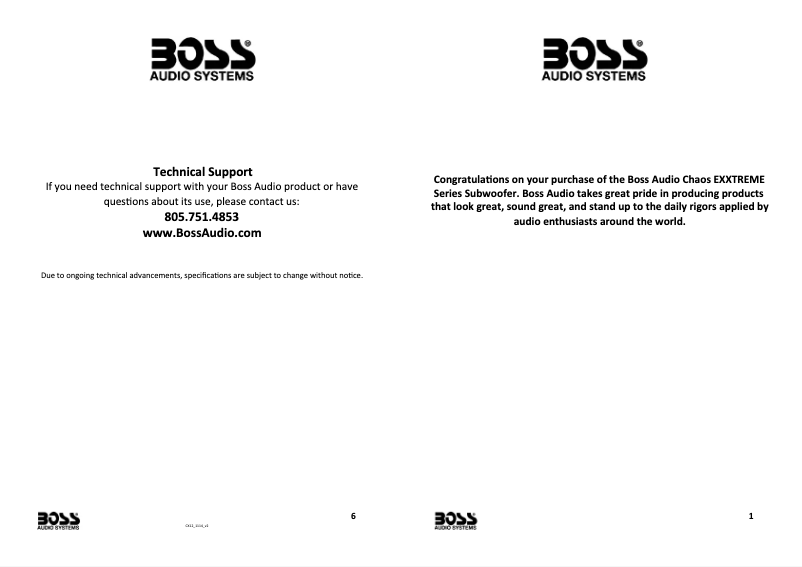 Page n°1 - Manuel utilisateur Boss Chaos Exxtreme CX12