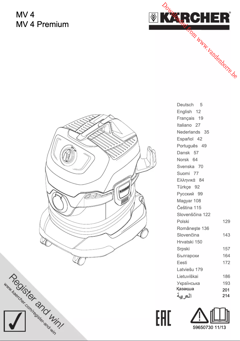 Page n°1 - Manuel utilisateur Kärcher MV 4 Premium