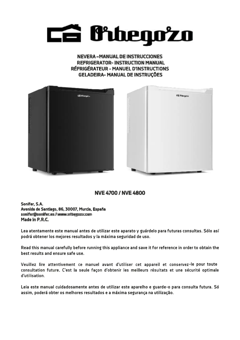 Página 1 del manual Manual de usuario Orbegozo NVE 4700