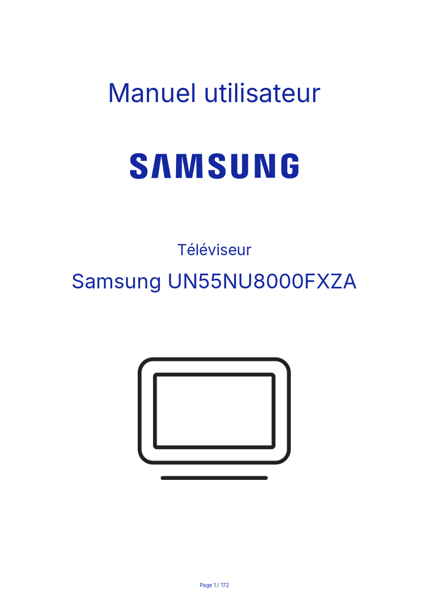 Page n°1 - Manuel utilisateur Samsung UN55NU8000FXZA