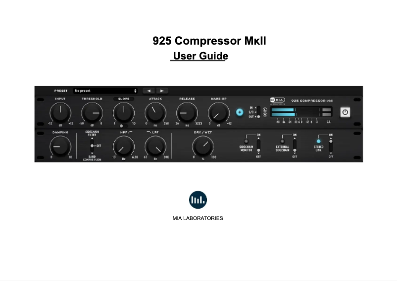 Image de la première page du manuel de l'appareil 925 Compressor MkII