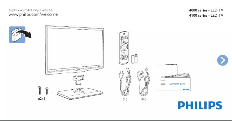Page 1 de la notice Guide de démarrage rapide Philips 23PHT4009