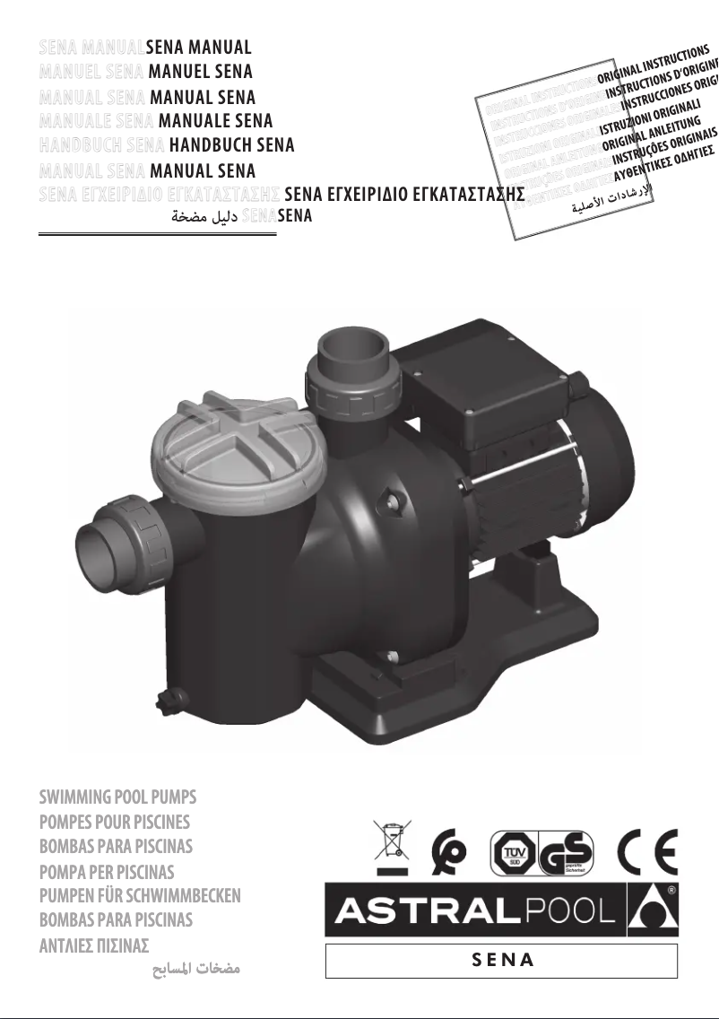 Page 1 de la notice Manuel utilisateur AstralPool SENA