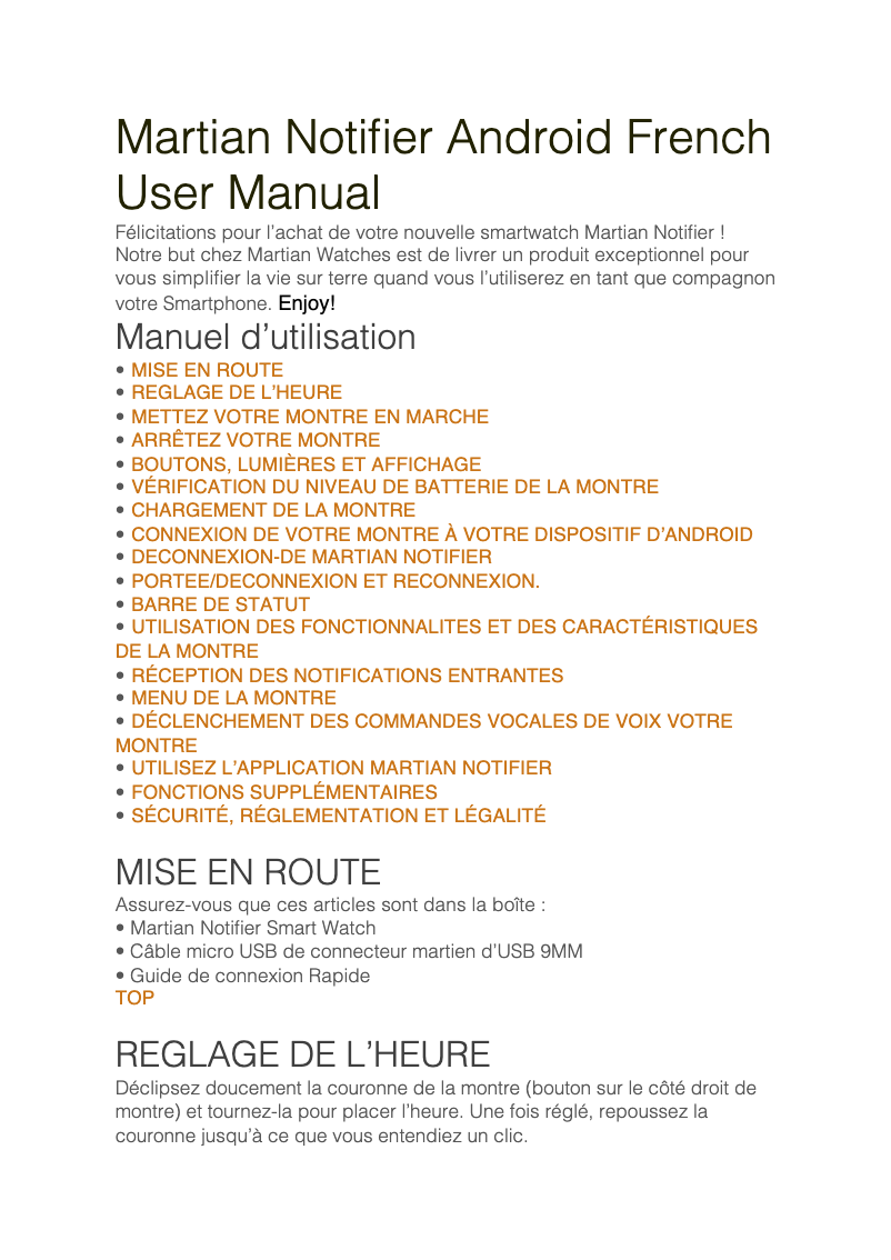 Page n°1 - Manuel utilisateur Martian Notifier