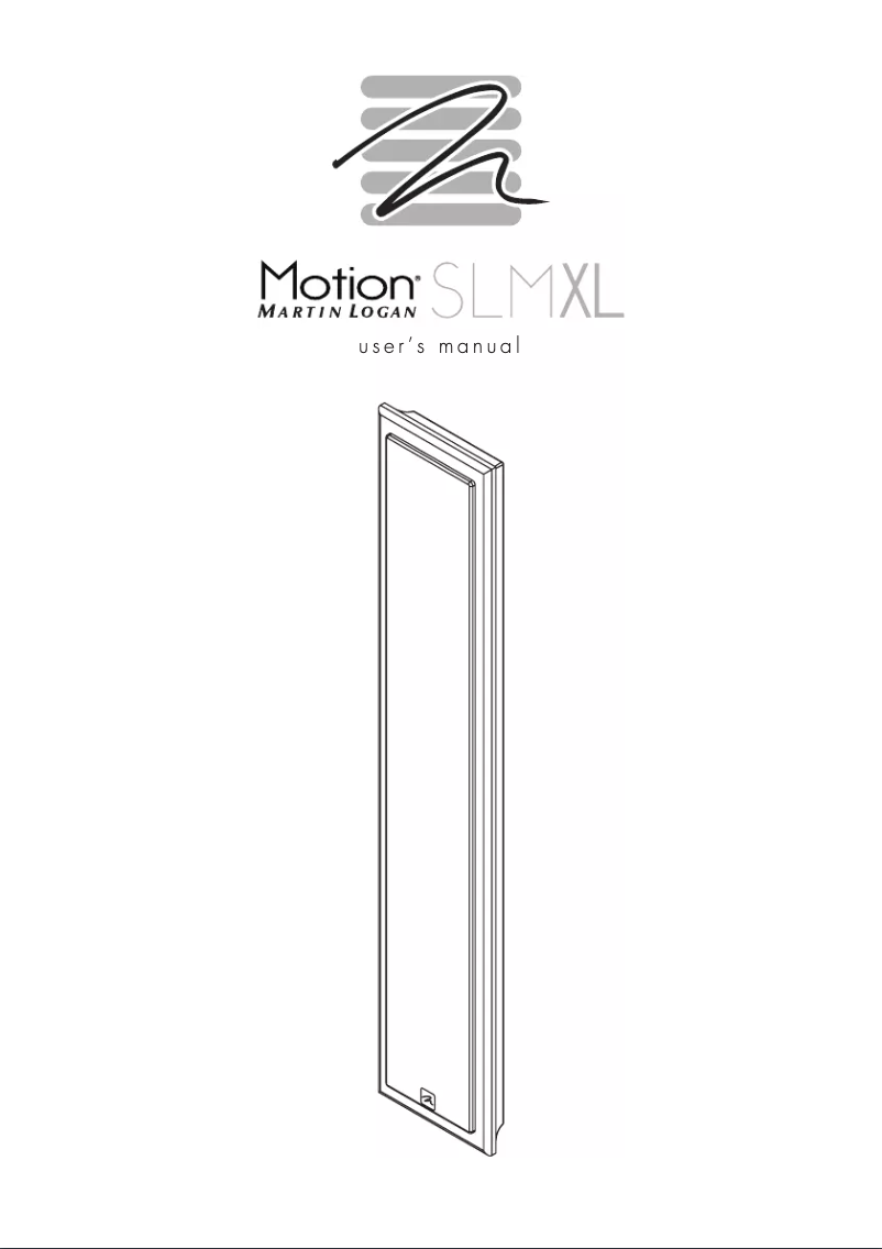 Page n°1 - Manuel utilisateur Martin Logan Motion SLM XL