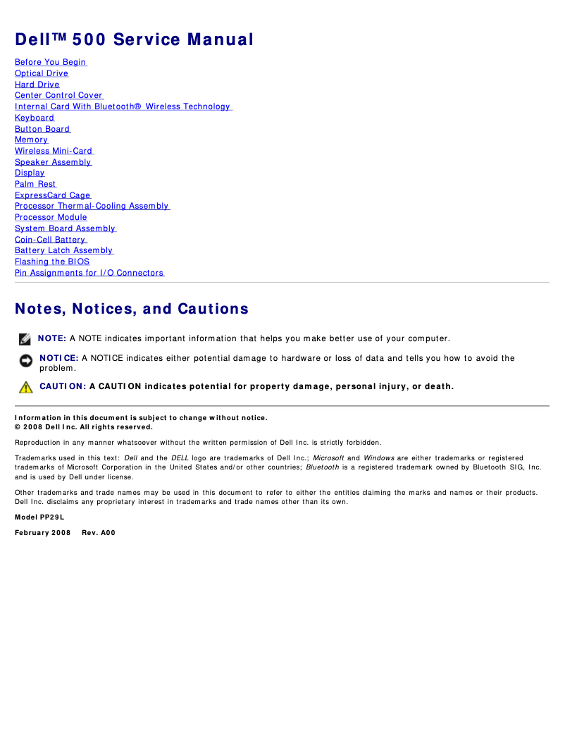 Page 1 de la notice Manuel utilisateur Dell Vostro 500