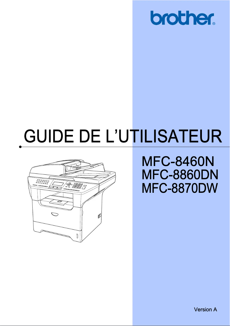 Image de la première page du manuel de l'appareil MFC-8860DN
