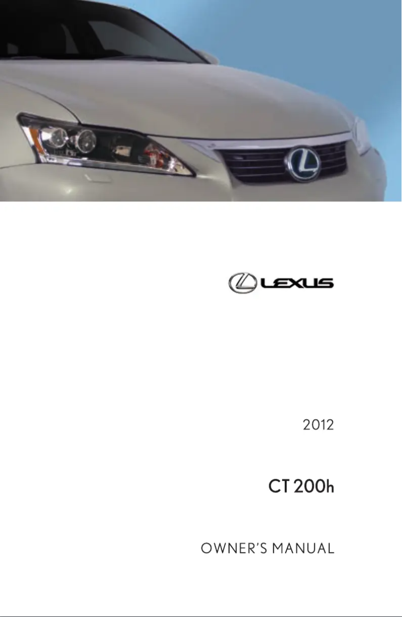 Image de la première page du manuel de l'appareil CT 200h (2012)