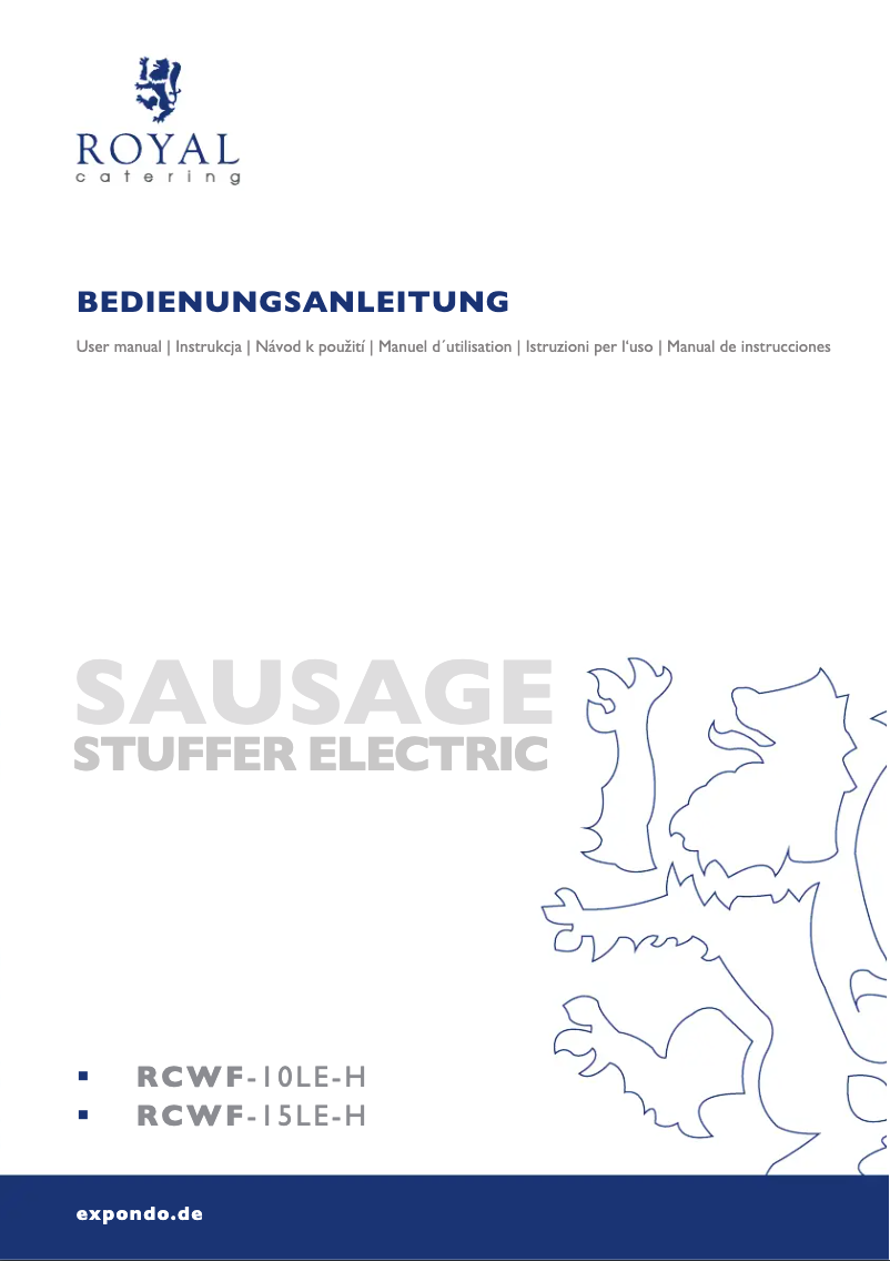 Page n°1 - Manuel utilisateur Royal Catering RCWF-10LE-H