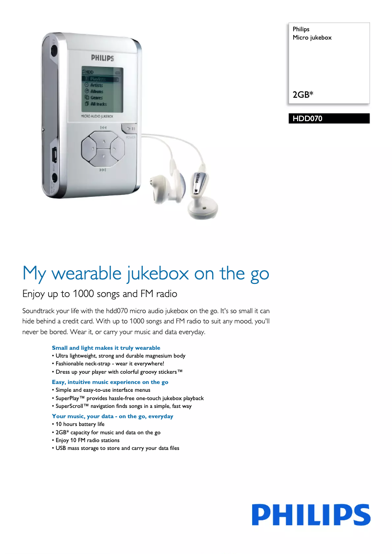 Image de la première page du manuel de l'appareil HDD070