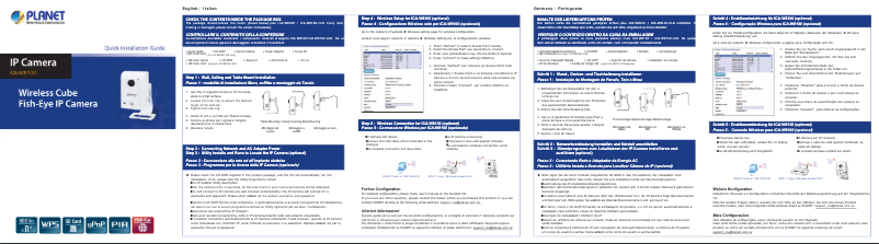Page 1 de la notice Manuel utilisateur Planet ICA-W8100
