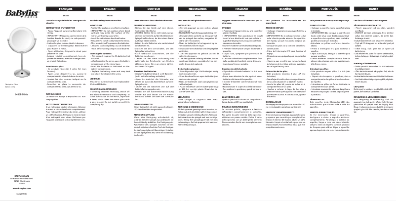 Page 1 de la notice Manuel utilisateur BaByliss 9436E