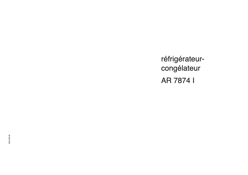 Image de la première page du manuel de l'appareil AR7874I