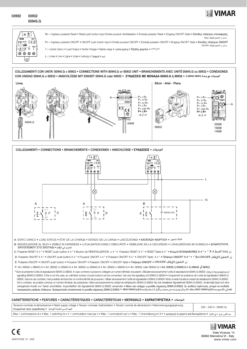 Page n°1 - Manuel utilisateur Vimar 03992