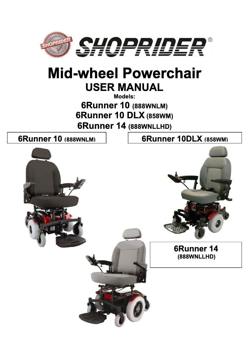 Página 1 del manual Manual de usuario Shoprider 6Runner 10