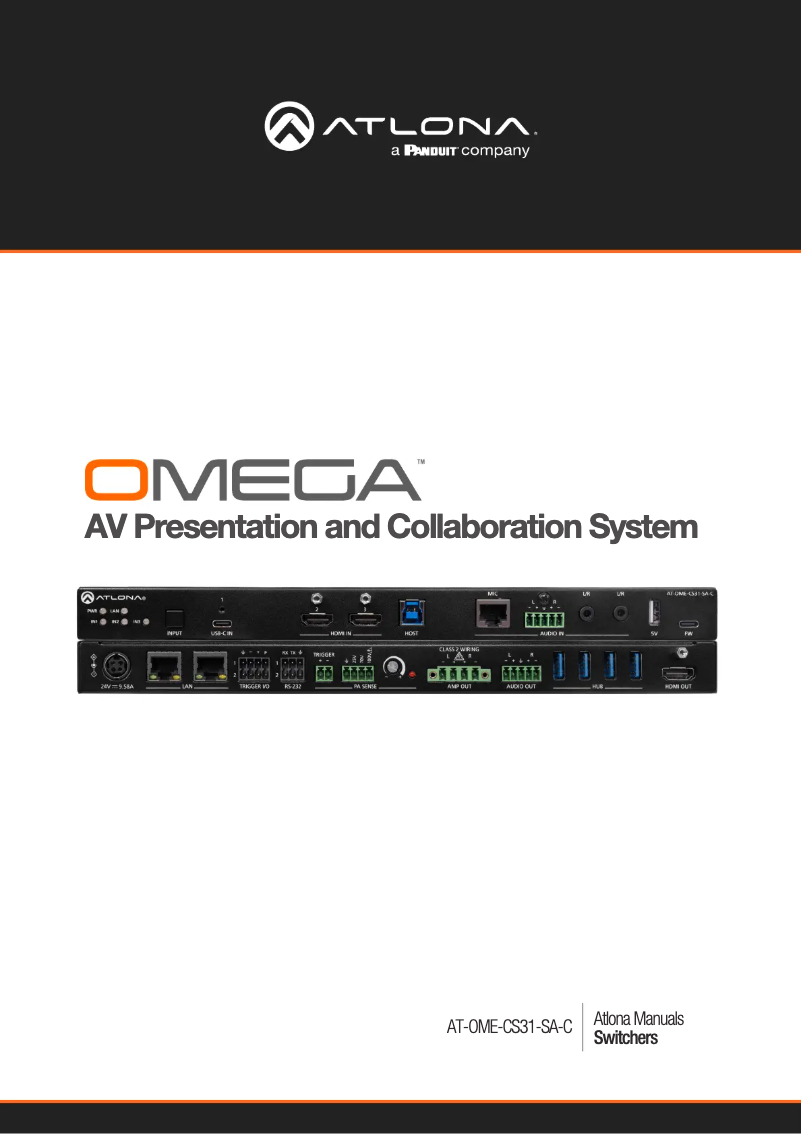 Image de la première page du manuel de l'appareil AT-OME-CS31-SA-C