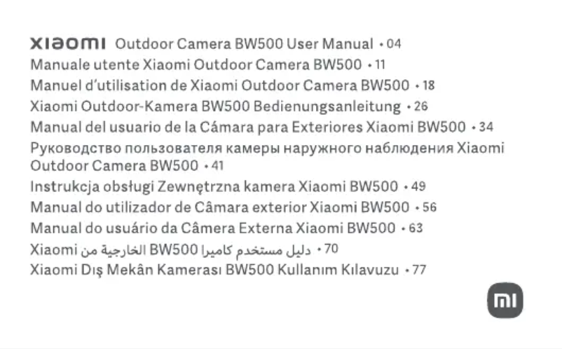 Image de la première page du manuel de l'appareil BW500