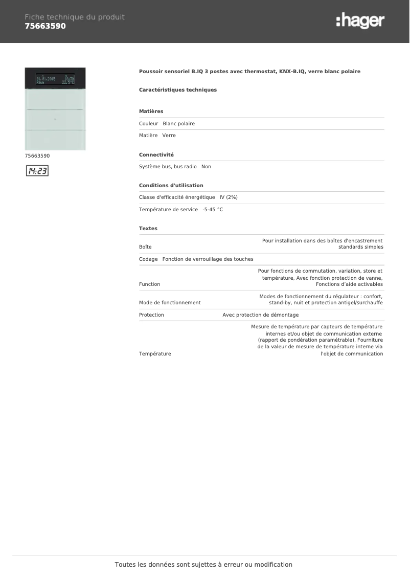 Image de la première page du manuel de l'appareil 75663590