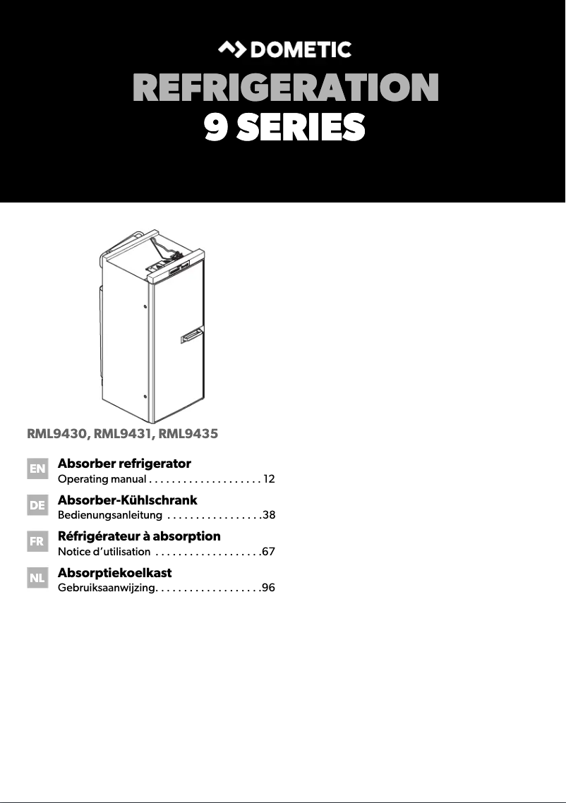 Page 1 de la notice Manuel utilisateur Dometic RML 9430