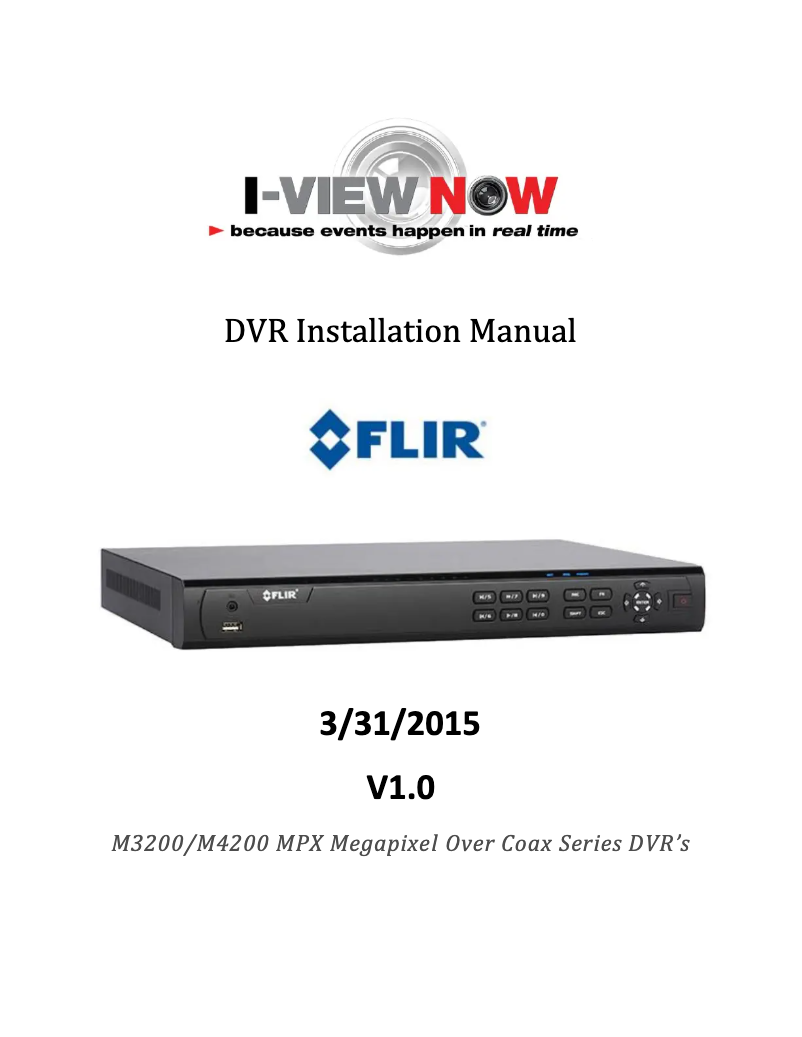 Page 1 de la notice Manuel utilisateur FLIR M421612