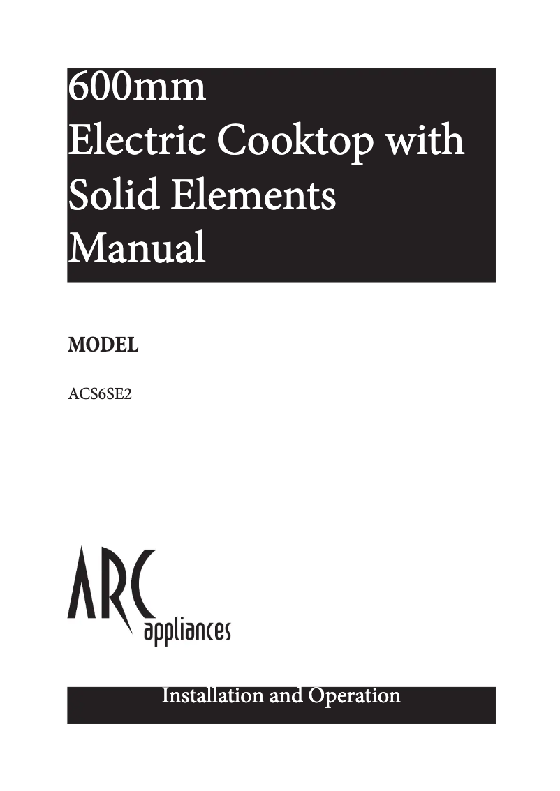 Page 1 de la notice Manuel utilisateur ARC ACS6SE2