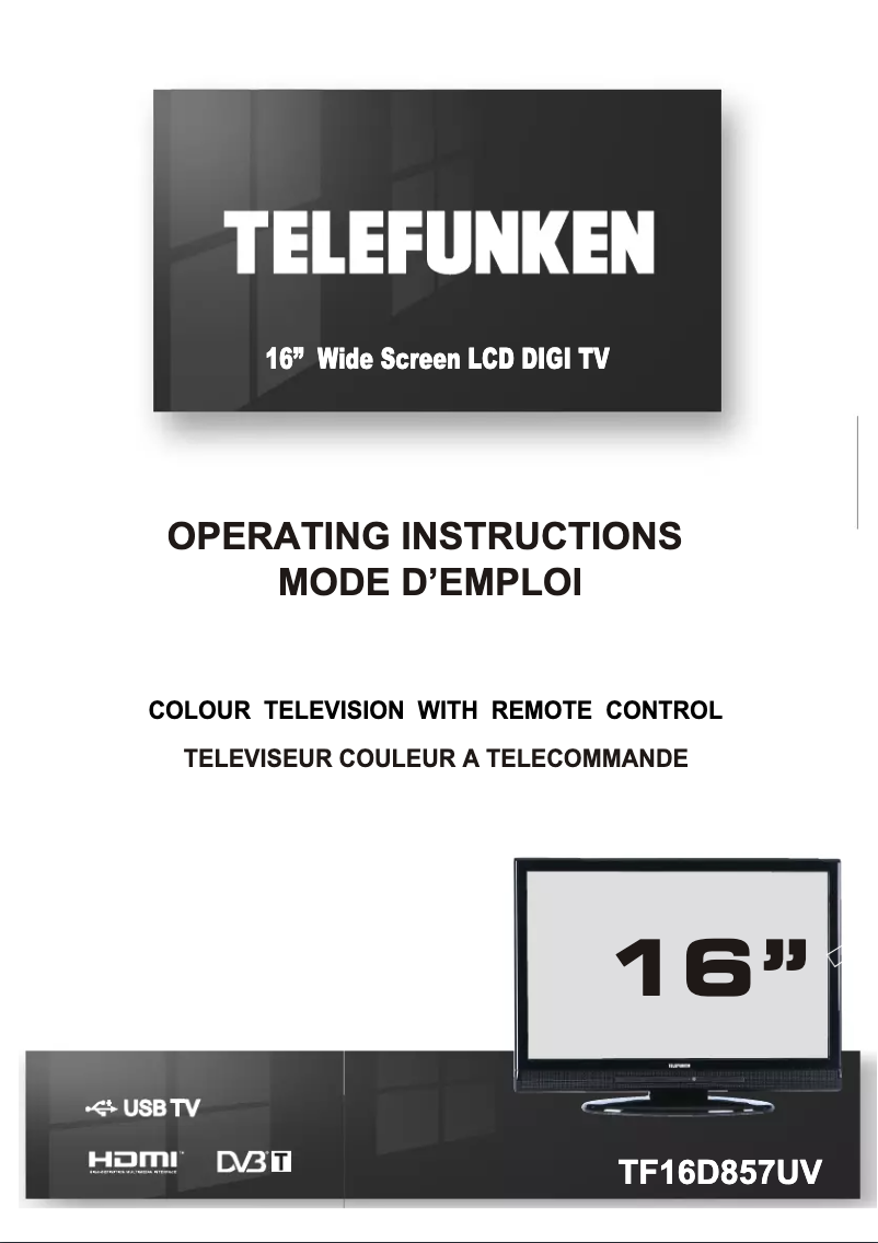 Image de la première page du manuel de l'appareil TF16D857UV