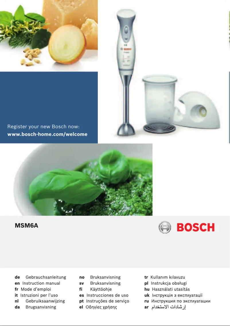 Page n°1 - Manuel utilisateur Bosch Mixxo MSM6A3R