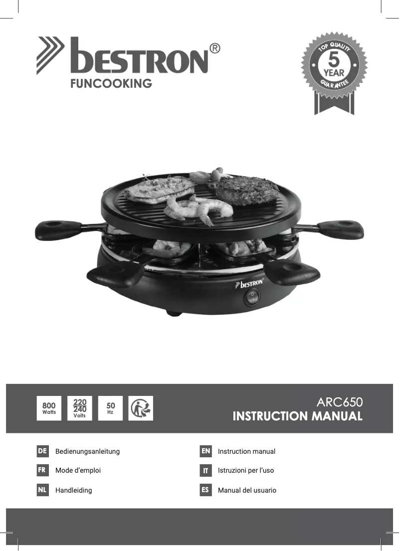 Page n°1 - Manuel utilisateur Bestron ARC650