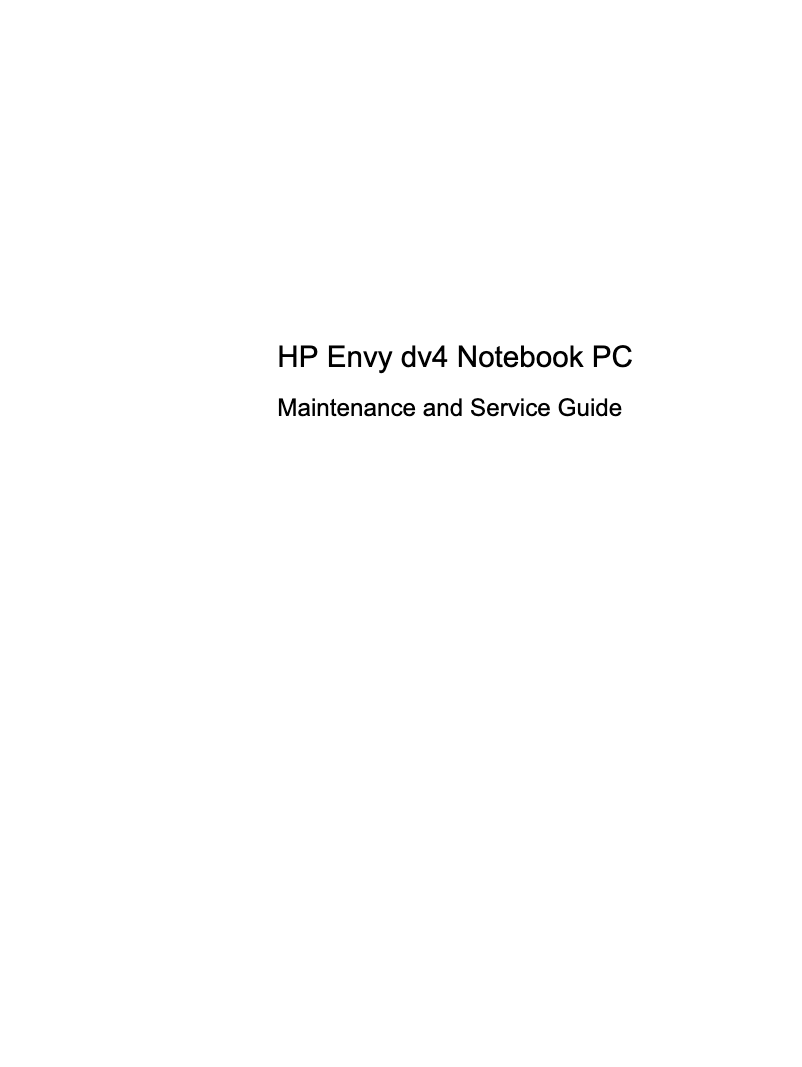 Page 1 de la notice Manuel utilisateur HP ENVY dv4