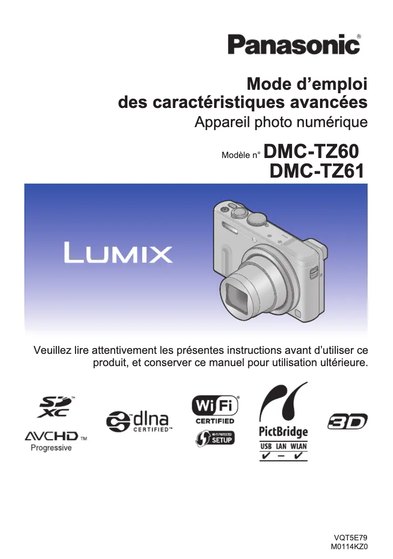 Page n°1 - Manuel utilisateur Panasonic Lumix DMC-TZ60
