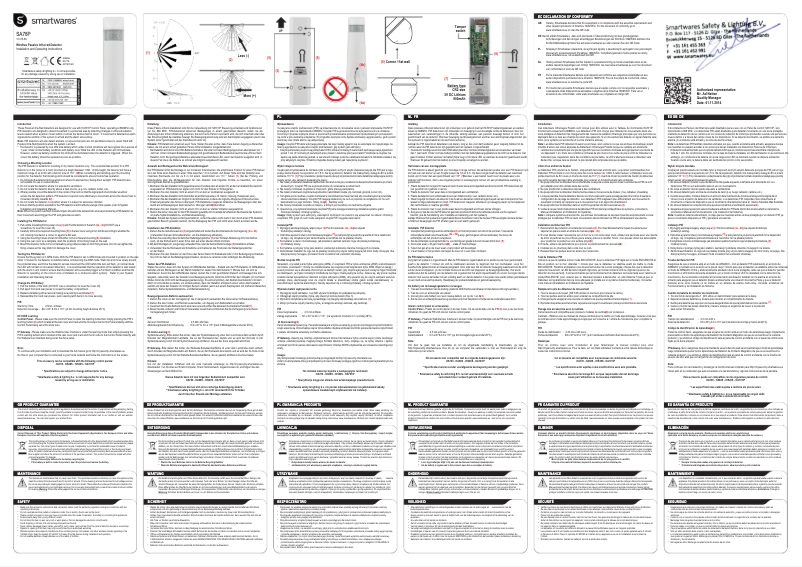 Page n°1 - Manuel utilisateur Smartwares SA78P