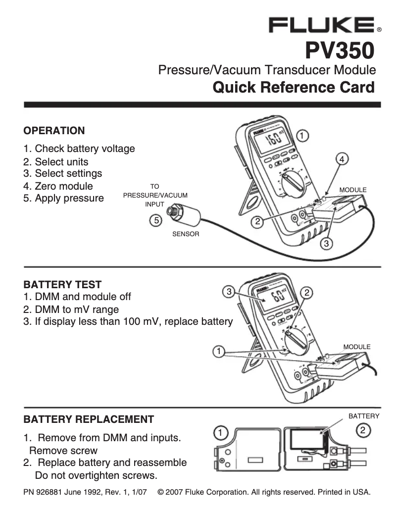 Página 1 del manual Manual de usuario Fluke PV350