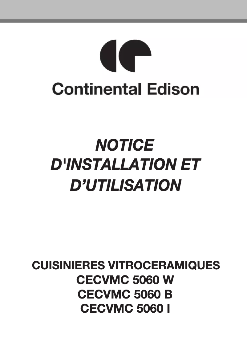 Page 1 de la notice Mode d'emploi Continental Edison CECVMC5060B