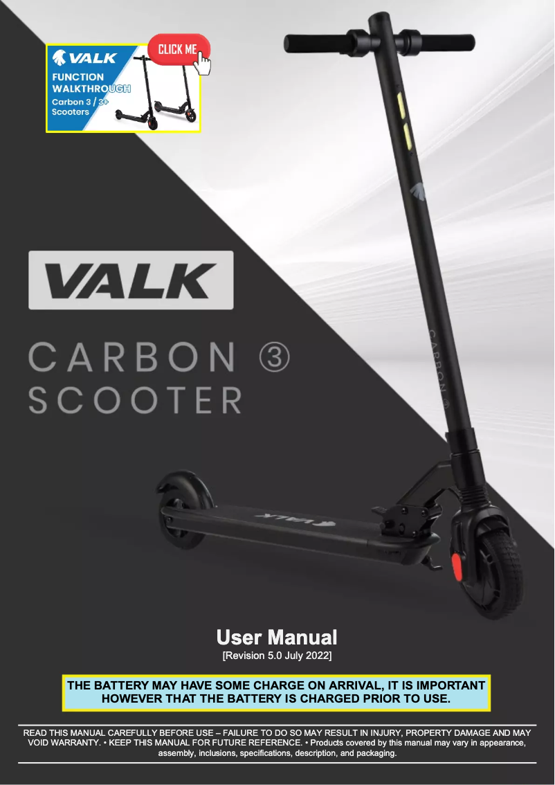 First page image of the manual for Carbon 3