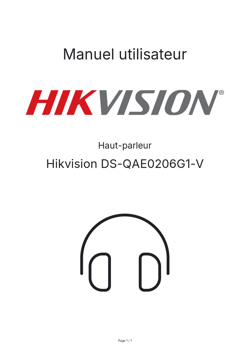 Image de la première page du manuel de l'appareil DS-QAE0206G1-V