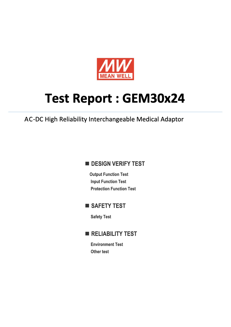 Page 1 de la notice Fiche technique Mean Well GEM30I24-P1J