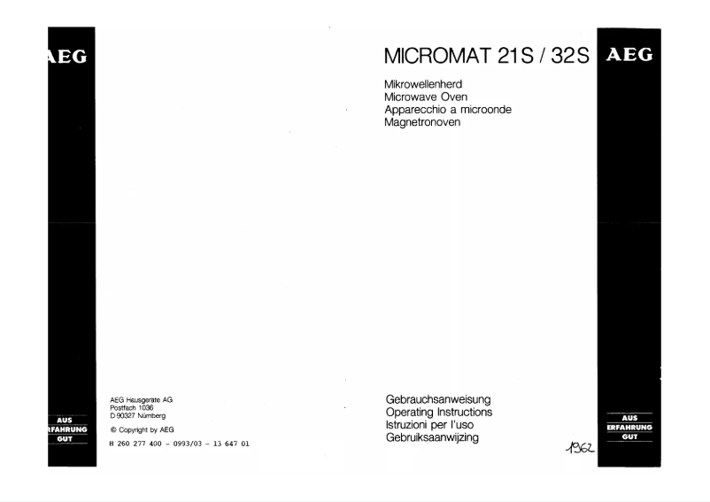 Image de la première page du manuel de l'appareil Micromat 21S