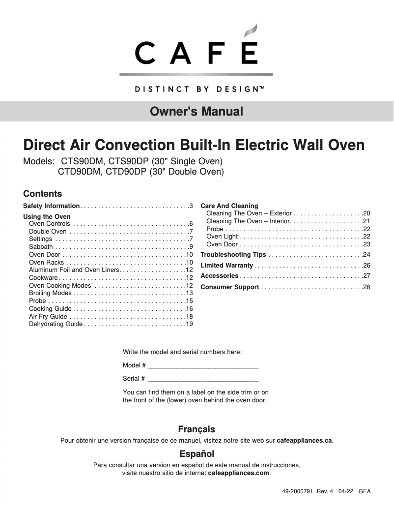 Page 1 de la notice Manuel utilisateur Café CTS90DM2NS5