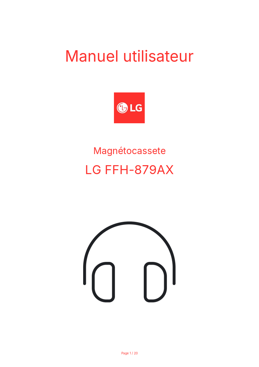 Page n°1 - Manuel utilisateur LG FFH-879AX