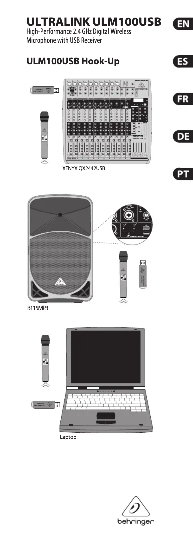Page 1 de la notice Guide de démarrage rapide Behringer Ultralink ULM100USB