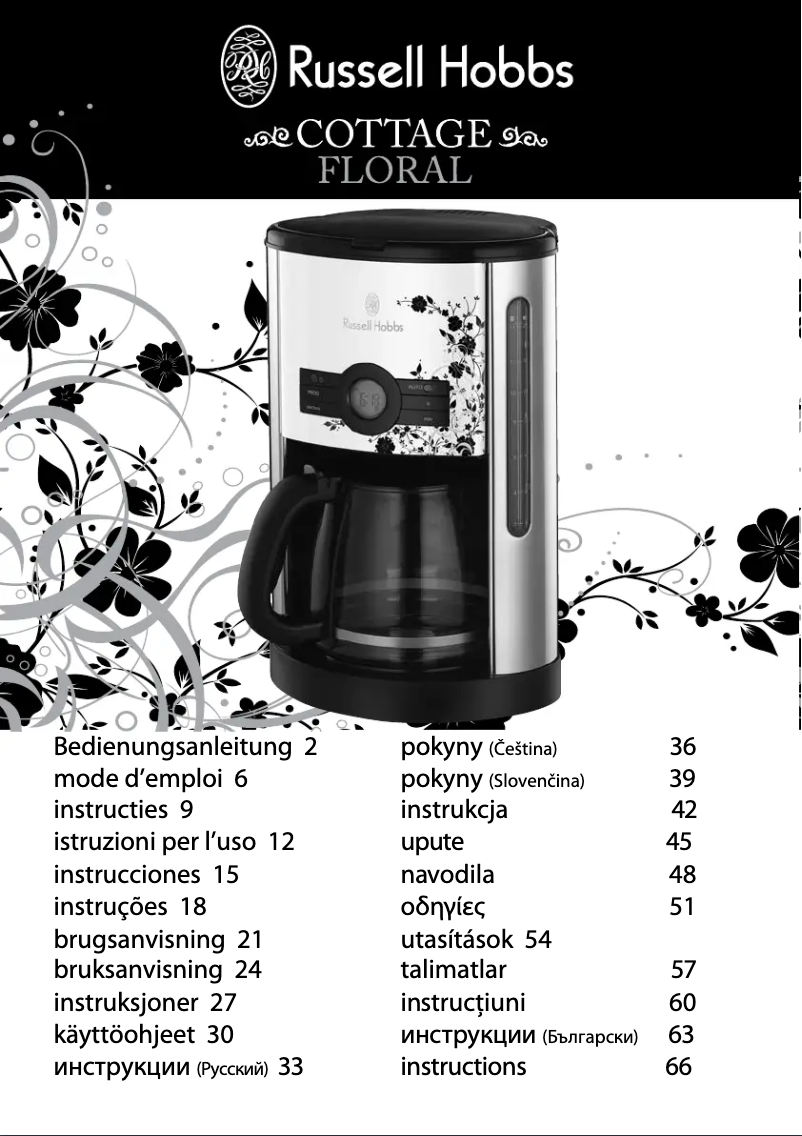 Página 1 del manual Manual de usuario Russell Hobbs 18514-56 Cottage Floral Digital