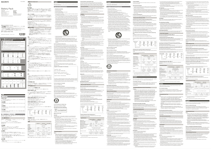 Page 1 de la notice Manuel utilisateur Sony BP-U35