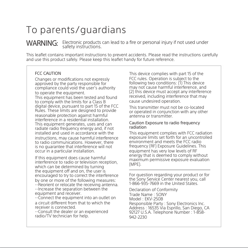 Image de la première page du manuel de l'appareil KOOV EKV-250B