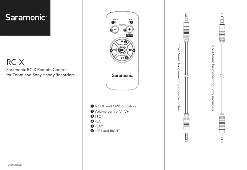 Page n°1 - Manuel utilisateur Saramonic RC-X