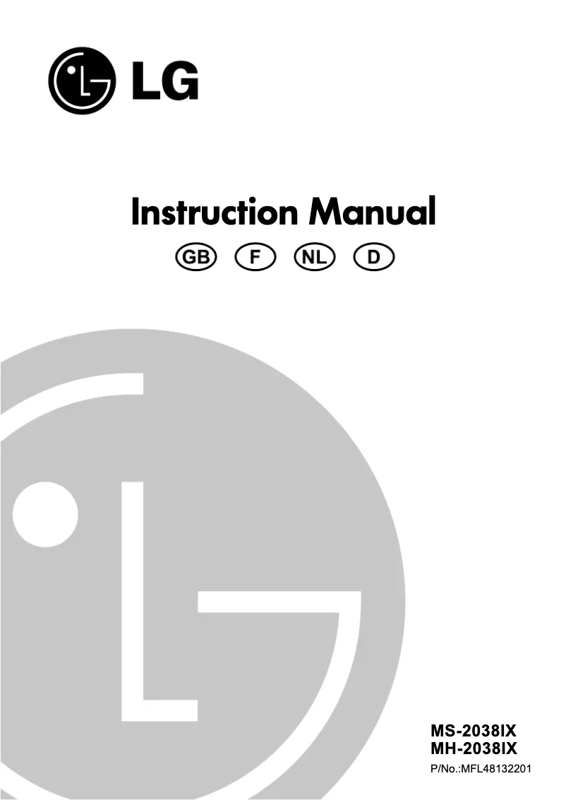 Page n°1 - Manuel utilisateur LG MH-2038IX