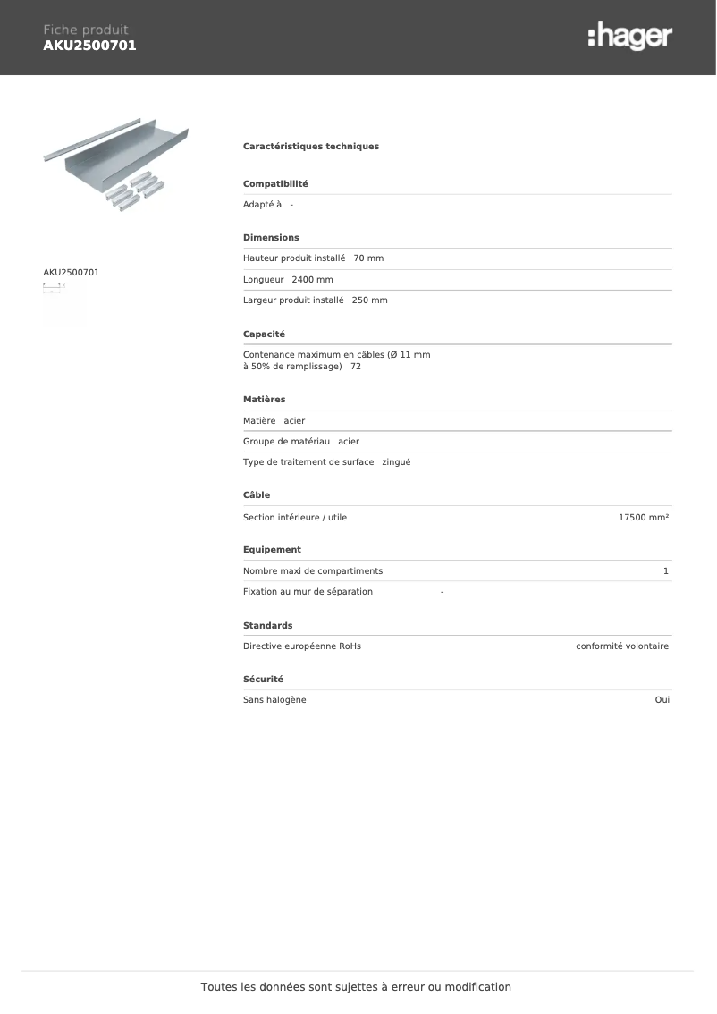 Image de la première page du manuel de l'appareil AKU2500701