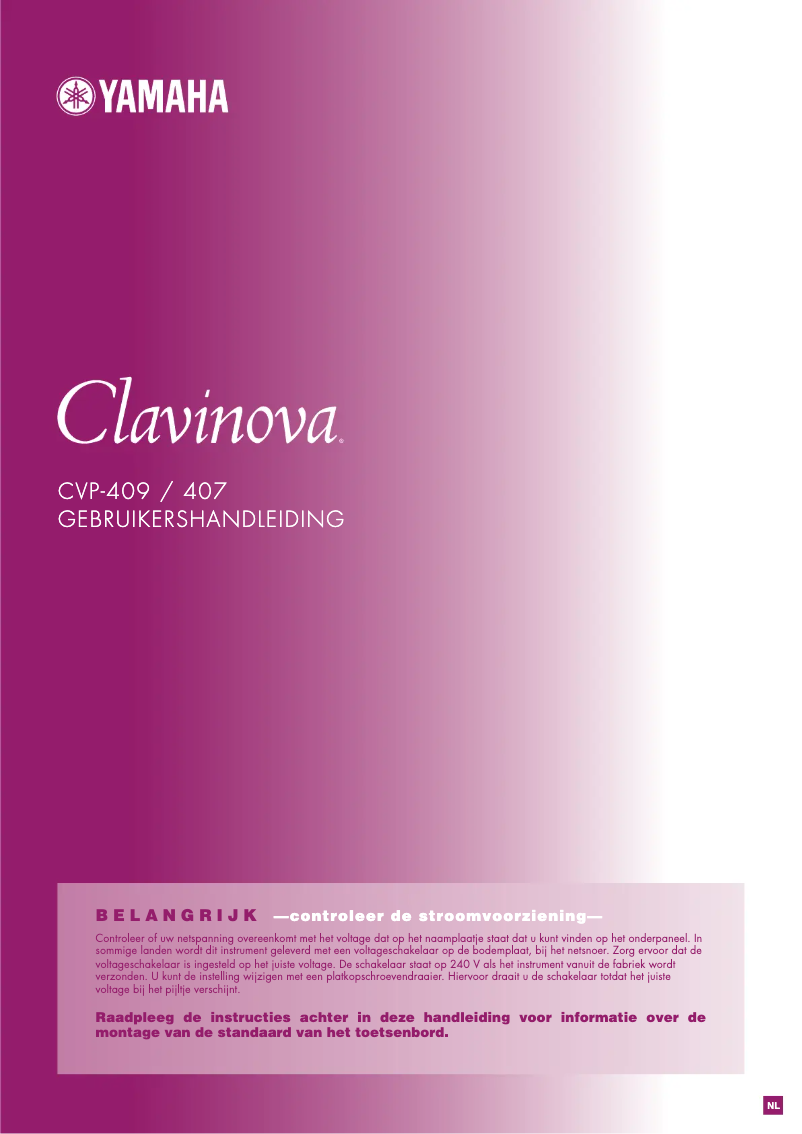 Page 1 de la notice Manuel utilisateur Yamaha Clavinova CVP-409