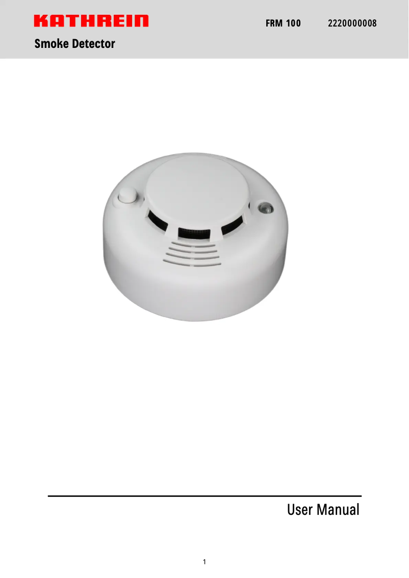 Image de la première page du manuel de l'appareil FRM 100