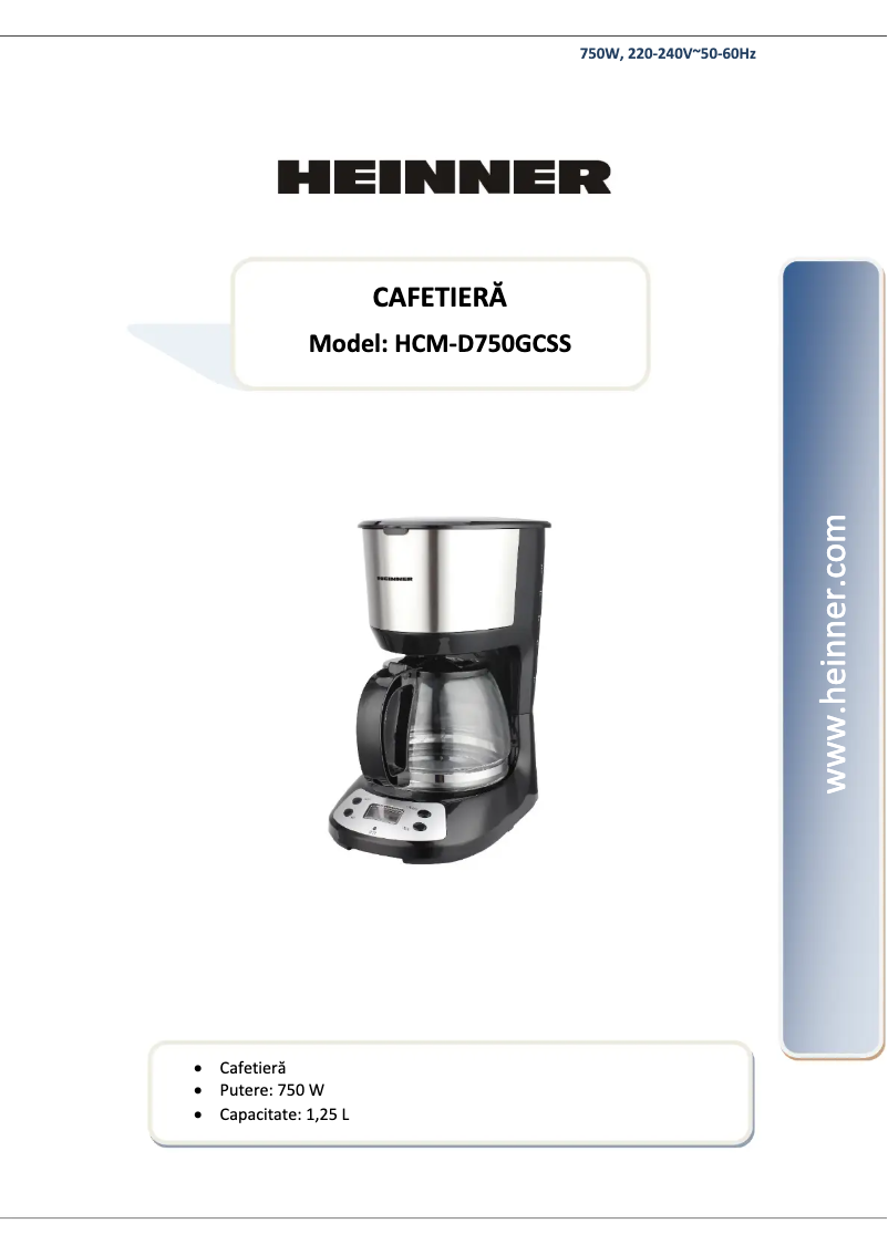 Page n°1 - Manuel utilisateur Heinner HCM-D750GCSS