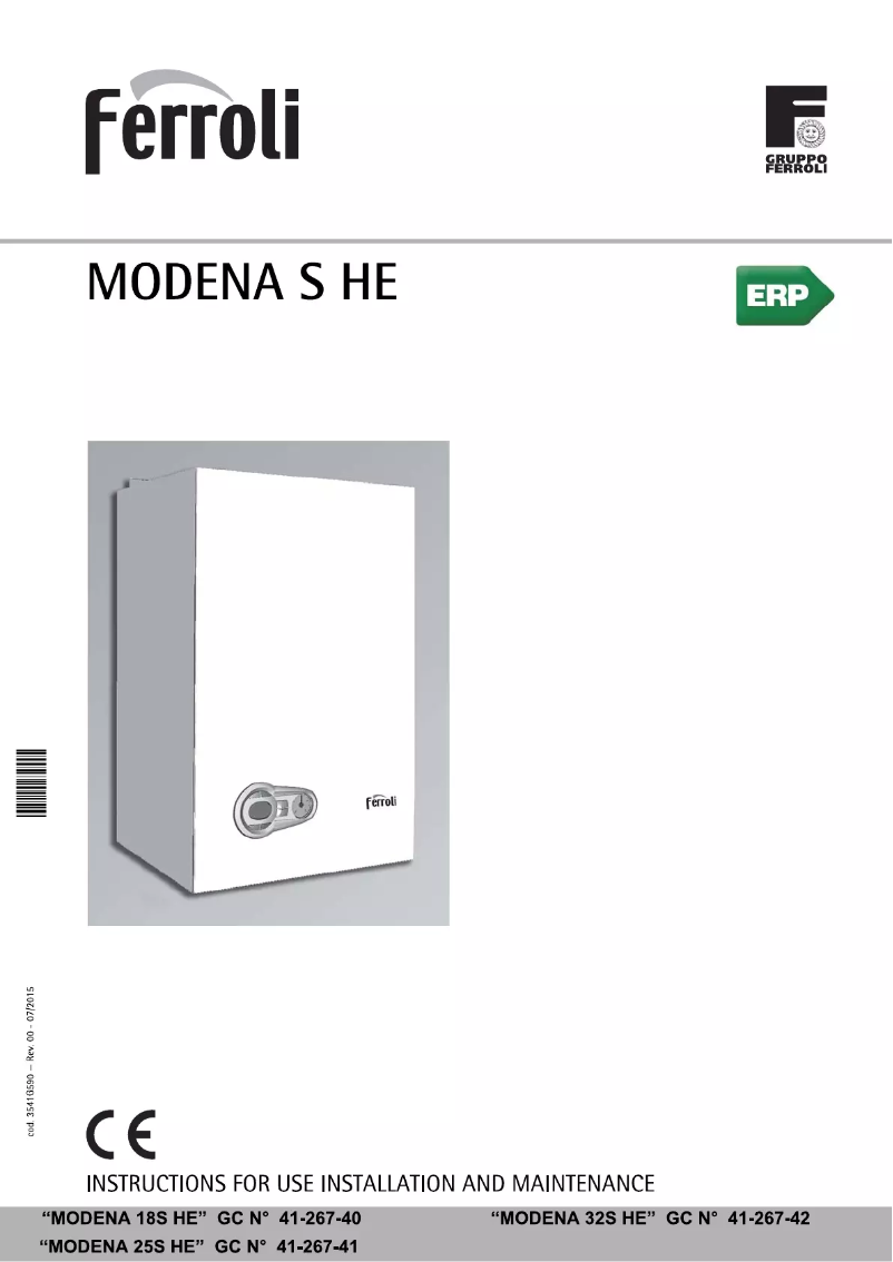 Page n°1 - Manuel utilisateur Ferroli Modena 25S HE